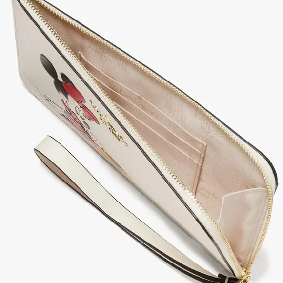 NWT in packaging Kate Spade New York X Disney Minnie Medium L-zip Wristlet - Picture 2 of 6